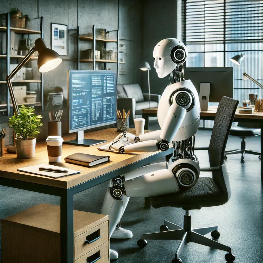 image of robat working at desk
